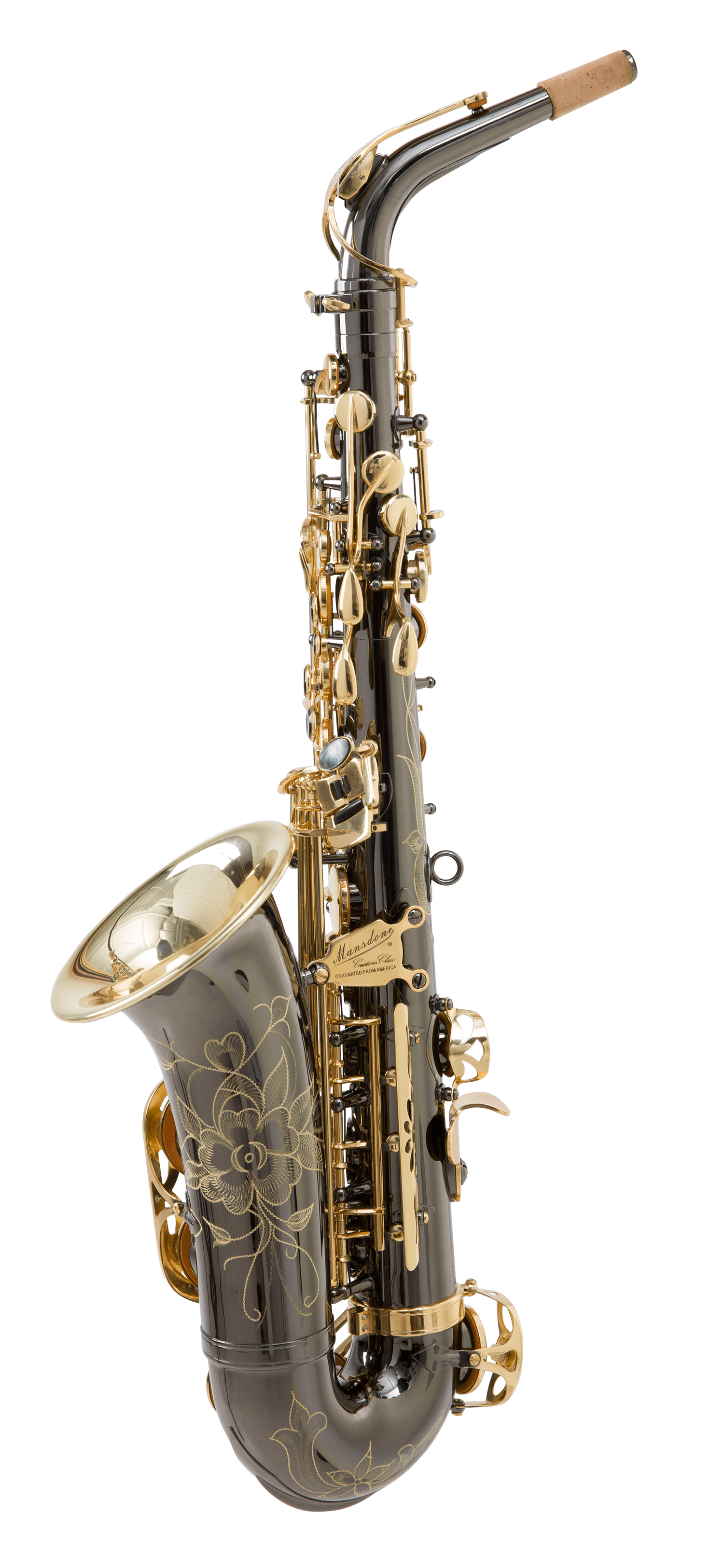 MBG-60 Black Nickel Body Golden Key Alto Saxophone - MANSDONE
